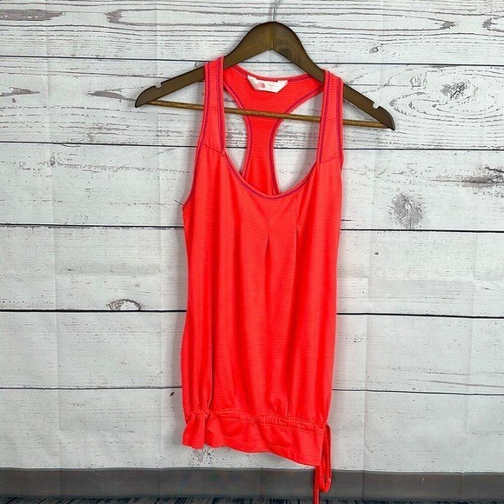 North Face‎ Tank Top Shirt Womens Small Orange Pink Racer Back Stretch